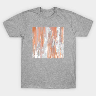 Abstract ink. modern. grey. orange. metalic. T-Shirt